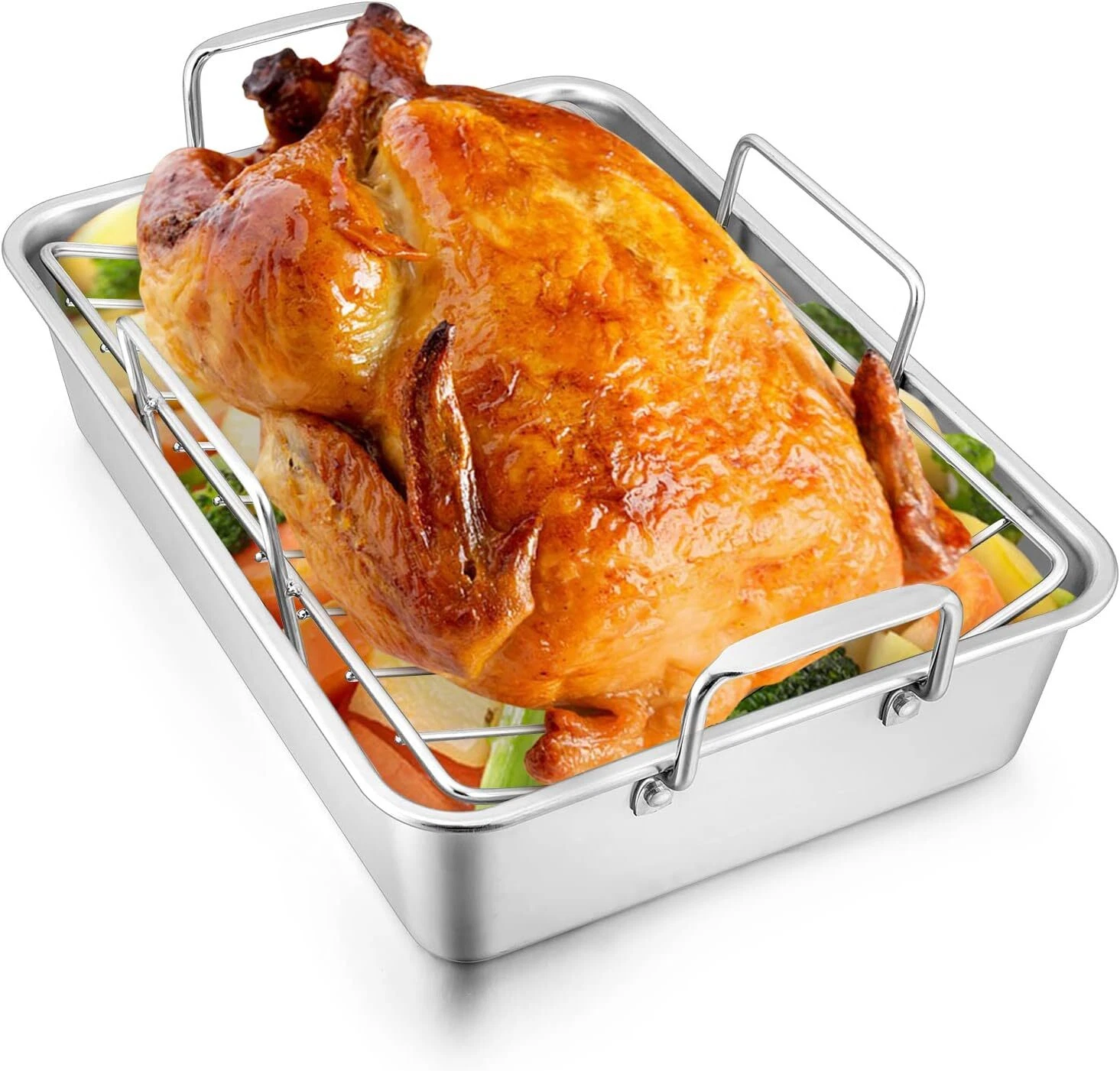 14 Inch Small Roasting Pan with Rack, Joyfair Deep Turkey Roaster & V-Shaped for
Opens in a new wind