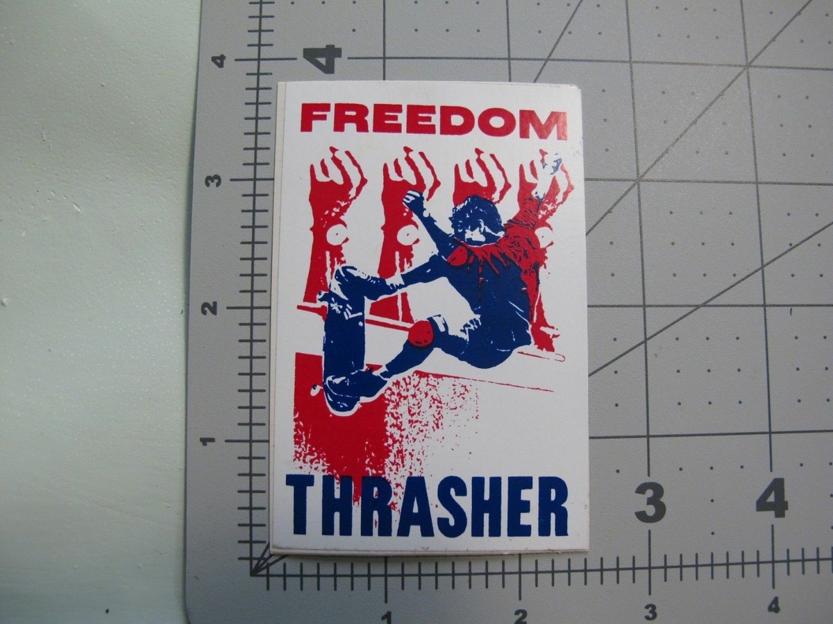 vtg 1980s to 2000s Thrasher Magazine skateboard sticker - art and 