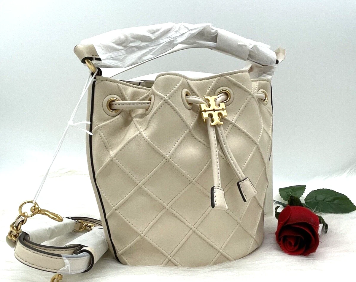 Tory Burch Small Fleming Soft Bucket Bag In New Cream