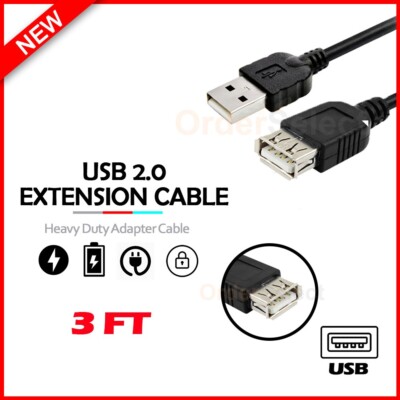 USB 3' Extension Cord Fast Charger Cable for Xiaomi Redmi Note 10/10s/10 Pro/11s