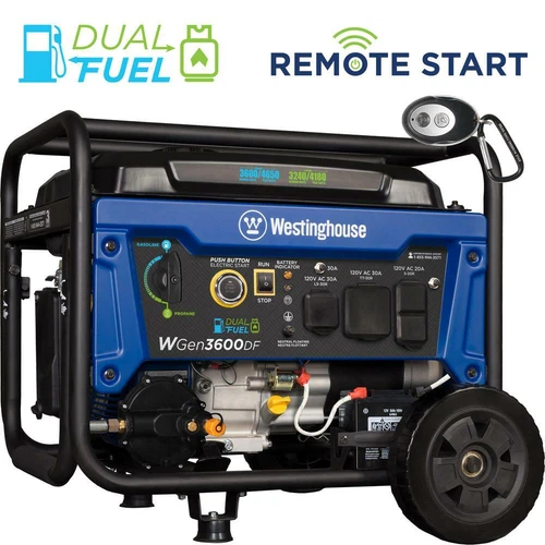 Westinghouse 4,650-W Portable Dual Fuel Gas Powered Generator with Remote Start