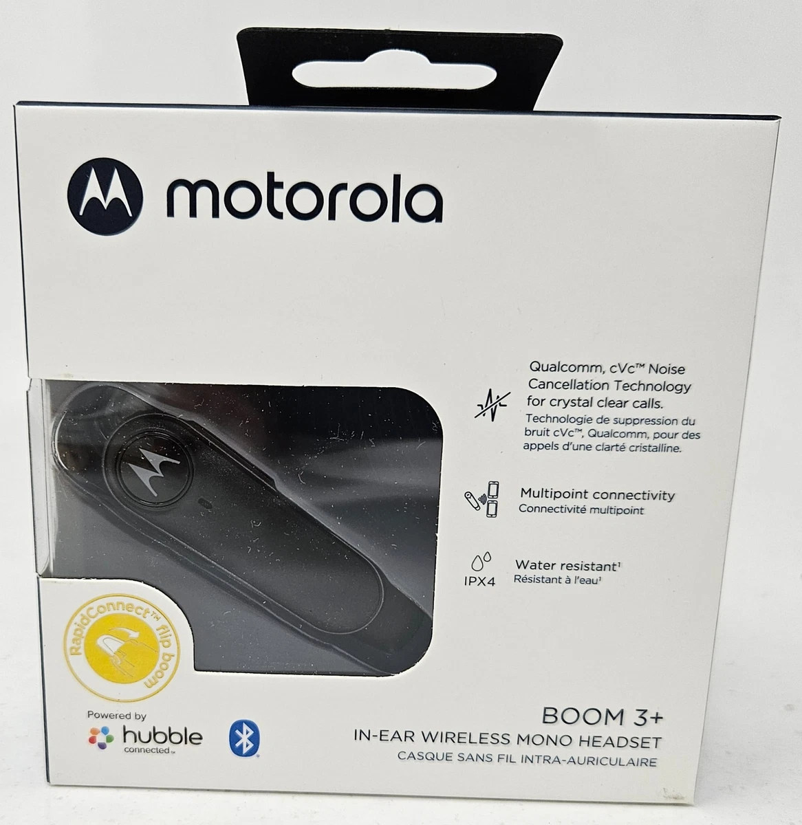Motorola Bluetooth Headset Boom 3 In Ear Wireless Mono Noise