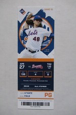 NEW YORK METS VS ATLANTA BRAVES 4/27/2017 FULL TICKET ~ JACOB DEGROM