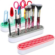 3 Pack Silicone Makeup Brush Holder, Desktop Cosmetic Organizer Pen Holder, Sewi