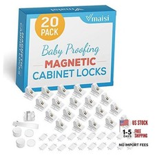 20 Pack Magnetic Cabinet Locks - Baby Proofing 2 Keys - Standard 20.0