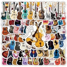 20PCS Cute Guitar Music Waterproof Vinyl Stickers