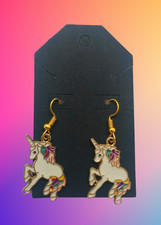 New UNICORN Charm Painted Enamel 1.25" Earring Set