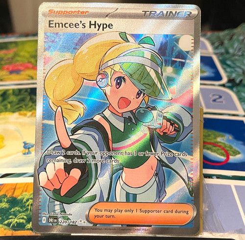 Emcee's Hype 220/182 Ultra Rare Destined Rivals Pokemon Holo Near Mint