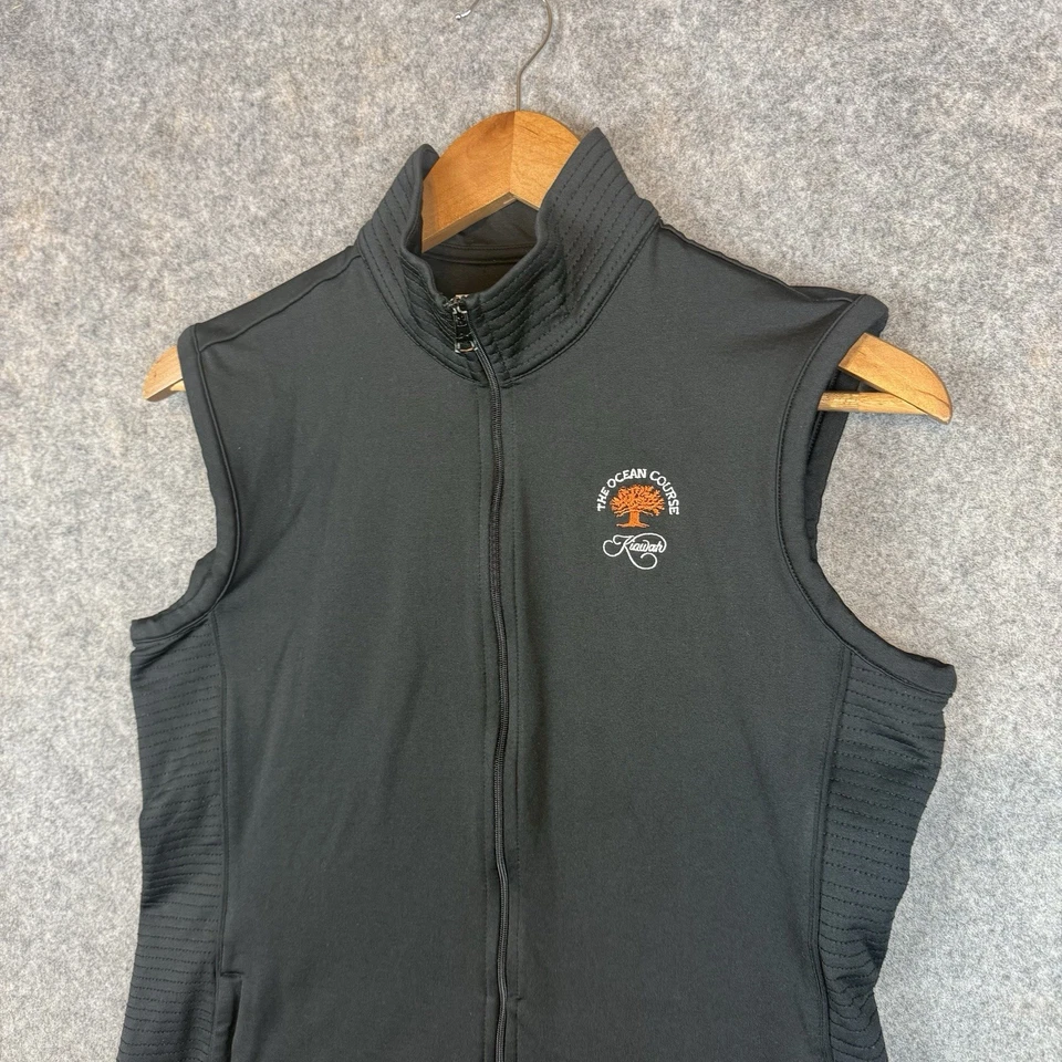 Colete de golfe Kiawah The Ocean Course masculino pequeno Greg Norman preto com zíper completo - Imagem 3 de 4