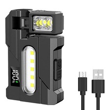 For Car Mechanic Magnetic LED Work Light USB Rechargeable Flashlight Torch Lamp