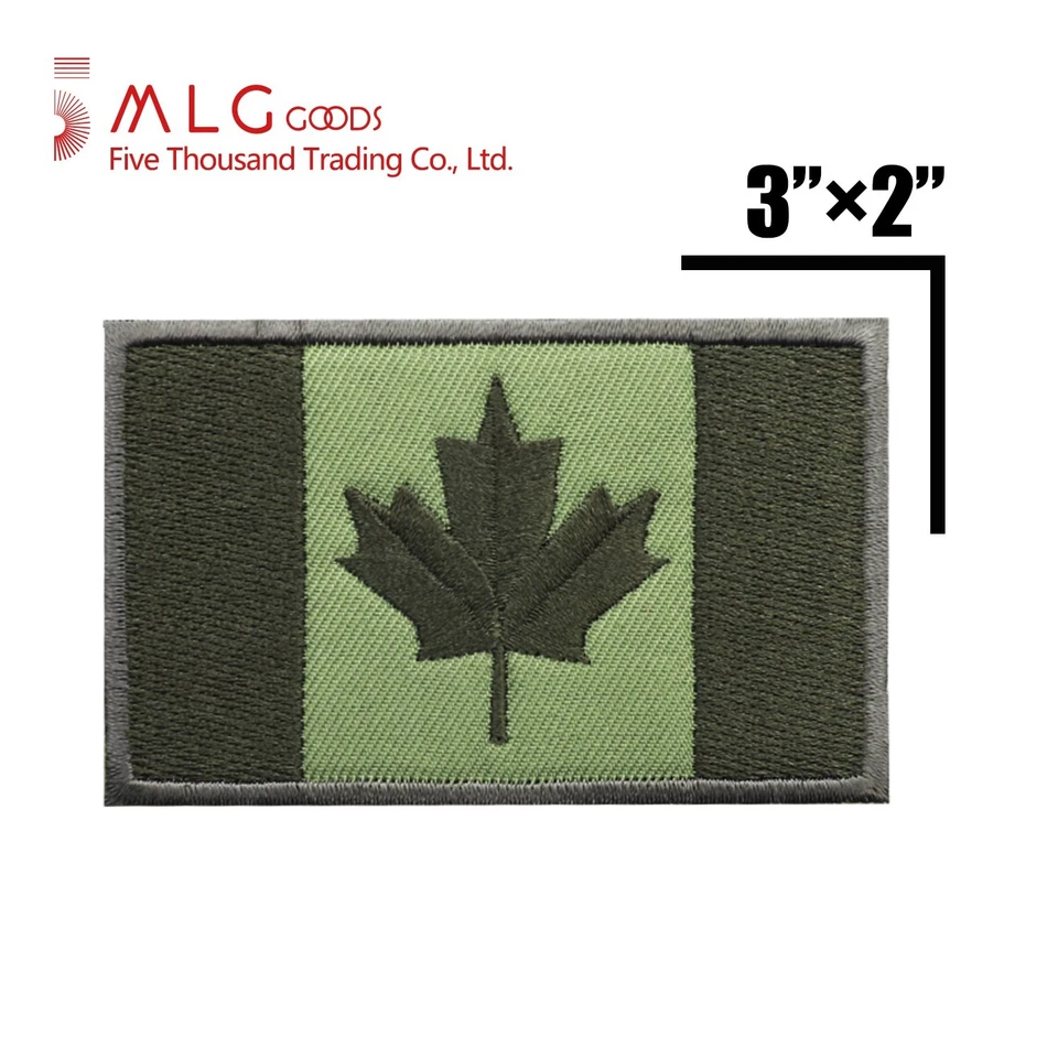 5MLGgoods Canada Flag Embroidered Patch, with Hook and Loop (Green) - Image 4 of 4