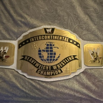 WWE Intercontinental Heavyweight Wrestling Champion Replica Belt Gold White