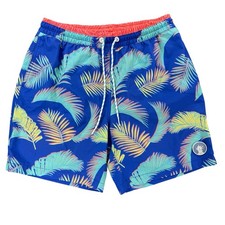 Chubbies Mens Swim Shorts Lined Size M Floral Palm Blue 7" Inseam
