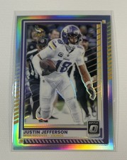 2025 Panini Donruss Optic Football Justin Jefferson Silver Holo Prizm Vikings