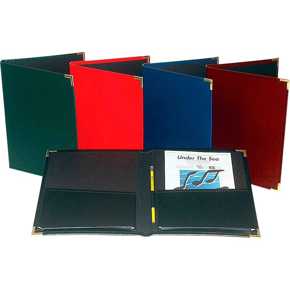 Папка для репетиций Marlo Plastics 12 x 14 с латунными уголками и петелькой для карандаша синего цвета