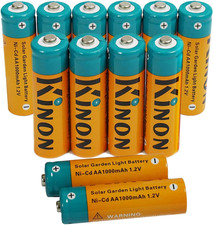 AA Rechargeable NiCd Batteries 1.2V 1000mAh Solar Light Batteries 12PCS 0.82 per gallon