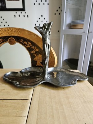 WMF Art Deco Nouveau Maiden Card Tray/Twin Sectioned Fruit Dish