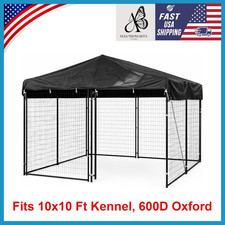 Outdoor Dog Kennel Cover 10x10 FT - 600D Heavy Duty Waterproof UV Resistant Roof