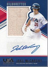 2018 USA Stars Stripes Silhouettes Signature Bats #9 Jake McCarthy Auto /49 BB