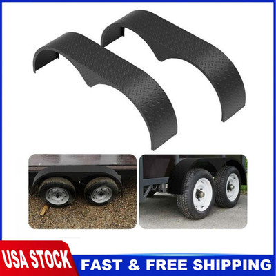 2PCS PAIR Tandem Double Axle Trailer Fenders 66'' x 20'' x 9.1'' For 13''-15'' Tires