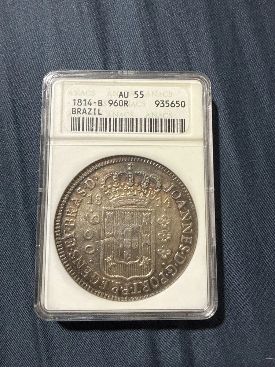 美術品・アンティーク・コレクション 外国銀貨 ブラジル960R銀貨1814年