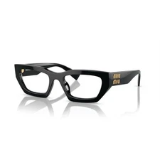 MIU MIU MU 03XV Black Gold 1AB-1O1 51mm Women Eyeglasses Rxable AUTHENTIC