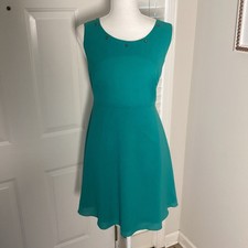 Umgee Fit and Flare Dress Womens Large Teal Studded Boho Casual Modest A-Line