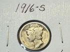 1916 S Mercury Dime 90% Silver Good GD