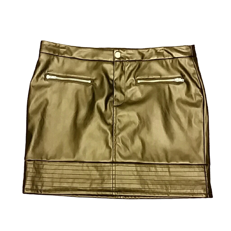 Victoria's Secret women's mini skirt Faux leather black Pencil Skirt size 2 - Image 3 of 4