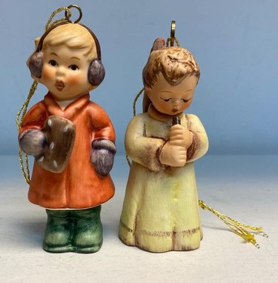 Lot of 2 Hummel Ornaments Sweet Treats HUM 2067 A/O & Angel w Horn HUM 597