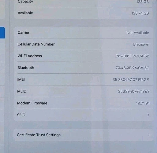 Apple iPad Pro 1st Gen 128gb Space Gray 12.9in A1652 (Unlocked) - Image 3 of 3