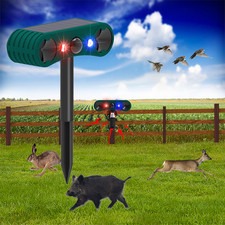 Solar Outdoor Motion Sensor Alarm 2 130db Ultrasonic Siren with 4 Modes Flashing