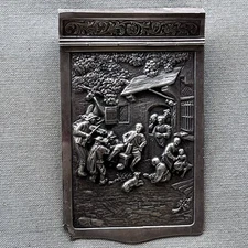 Vtg Zilpla Silverplate Repousse Invoice Notepad Receipt Holder COVER Only DAMAGE