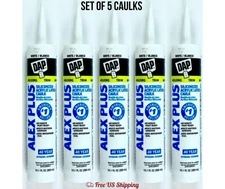 DAP Alex Plus White Acrylic Latex Caulk 10.1 oz Set of 5