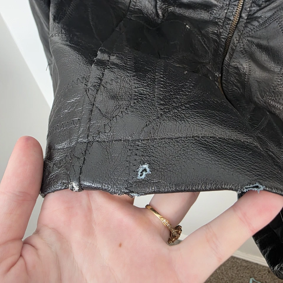 Chaqueta informal vintage Cellini de cuero negro años 90 salir a la calle talla grande Foto 2 de 4