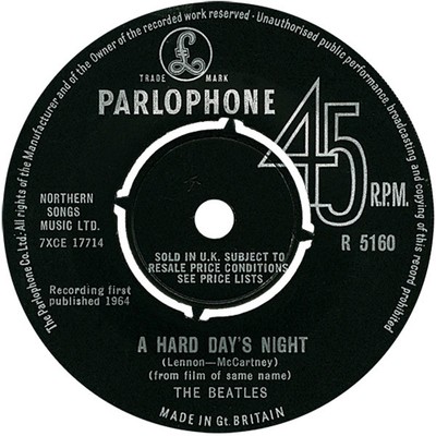 The Beatles - A Hard Day's Night - (R 5160)- (7'', Single, Mono)