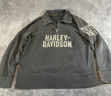 Harley-Davidson Men's Staple 1/4 Zip Pullover, Black Mens Xl 1903 Motorcycle