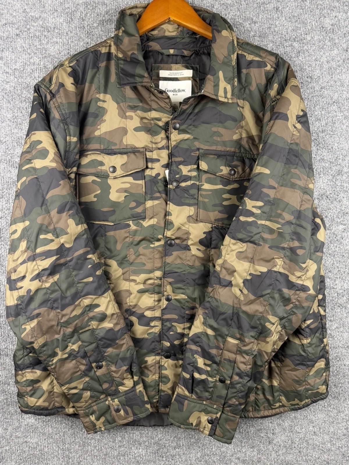 NWT Target Mens Camo Jacket Good fellow XL Green Camouflage Wind Resistant image 12