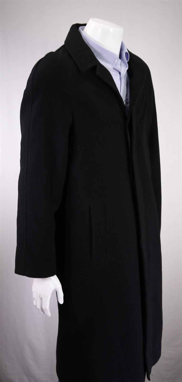 Austin Reed Black Wool Cashmere Full Length Overcoat Coat 38R