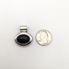 Vintage Sterling Silver Black Onyx Oval Pendant Marked Mexico 925 13.4g #29 — photo 5