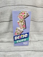 Dixie Cups 5 oz English Floral Design 100 count vintage 1995