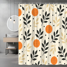 Orange Leaf Shower Curtain - Cute Floral Design for Bathroom