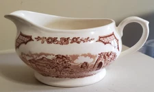 Alfred Meakin Fair Winds Gravy/Sauce Boat Brown Transferware England Kitchen dec