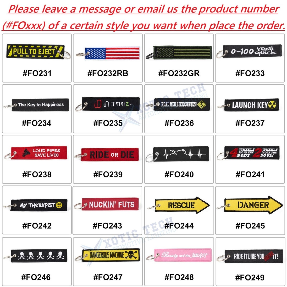 1pc Tag Keychain Ring Embroidered For Motorcycle Scooter Polaris