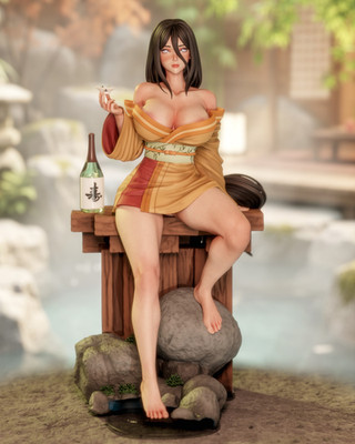 Hanabi, Naruto, Manga, Fighter, sexy Pin-Up, Action, Figur, 3D Druck, UNBEMALT