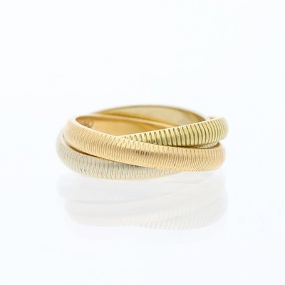 Cartier Trinity Ribbed Design Ring 750 Gold 18 Karat Deta Schmuck Top Preis