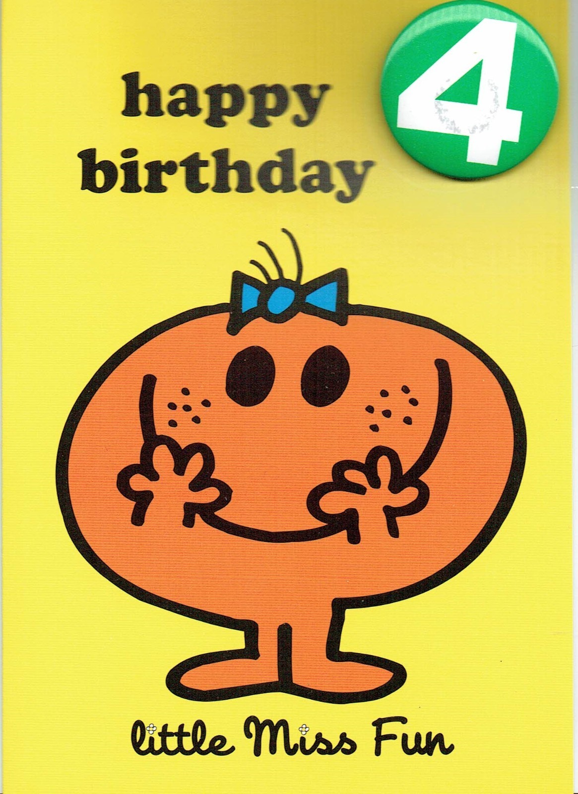 4th BIRTHDAY CARD AGE 4  With BADGE