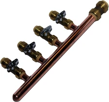 Push Fit PEX Manifold 3/4 Male 1/2 Ball Valve with PUSH FIT end with closed e...