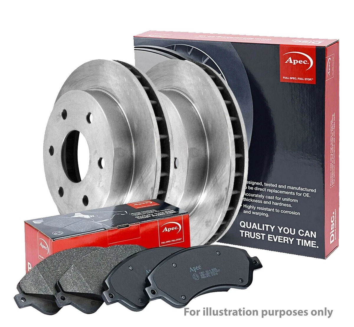 Genuine APEC Front Brake Discs Pads Set Vented for Jaguar XF