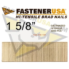 1 5/8" 18 Gauge Straight Brad Finish Nails 18 ga (5,000 ct)